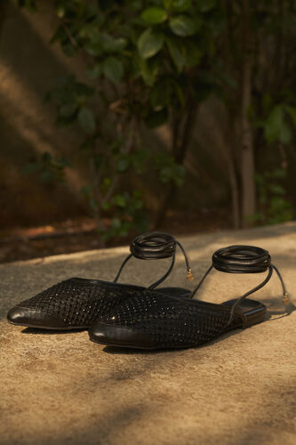 Siofra Ankle-Tie Mules - Black, Black, image 2